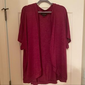 Cranberry lightweight shortsleeved Lane Bryant cardigan 16/18